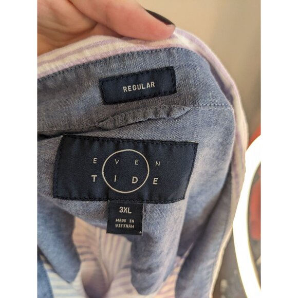 Even Tide Men's Striped Linen/Cotton Blend Button-Up Shirt‎ - 3XL - Picture 5 of 11